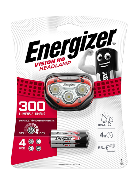 Energizer<sup>®</sup> Vision HD Hoofdlamp