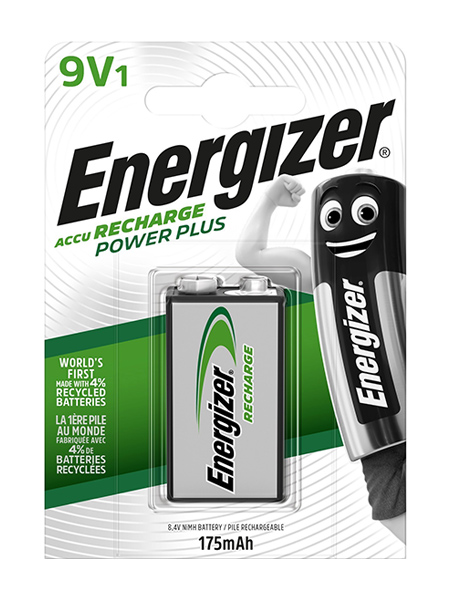Pilas recargables Energizer® Power Plus – 9V