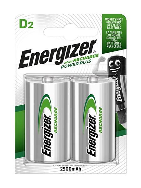 Pilas recargables Energizer® Power Plus – D
