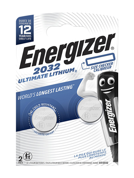 CR2032 ENERGIZER - Battery: lithium, 3V; CR2032,coin; 235mAh;  non-rechargeable; 1pcs.; BAT-CR2032/EG-B1