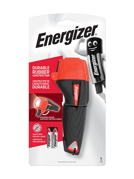 2 Energizer Compact Rubber LED Torches complete with 2 AAA batteries 